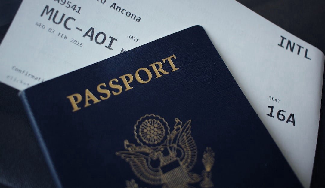 Traveler planning a flight itinerary